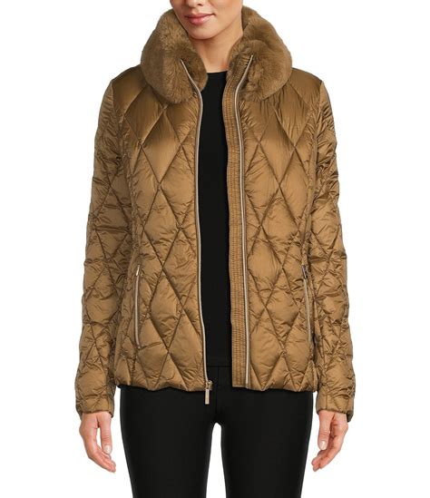 michael michael kors diamond quilted jacket|Michael Kors water resistant jacket.